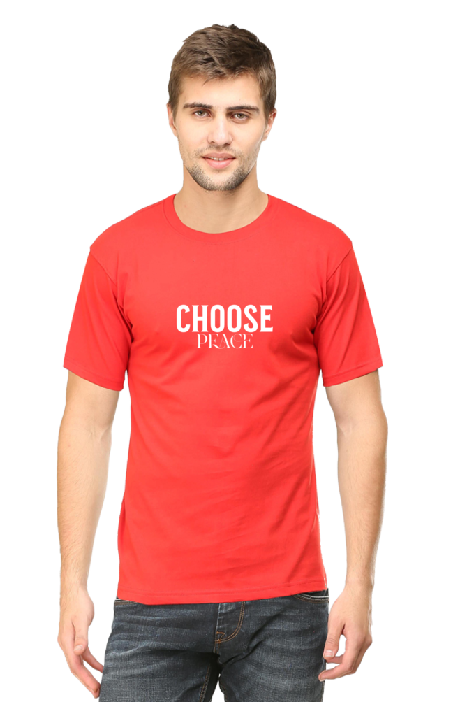 Men's Round Neck T-shirt Printed - Choose Peace