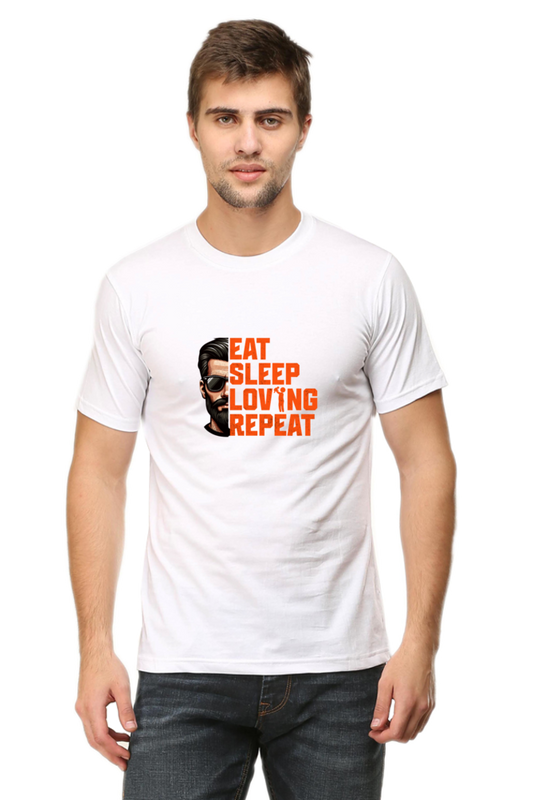 Men's Round Neck Classic T-Shirt - Eat Sleep Repeat