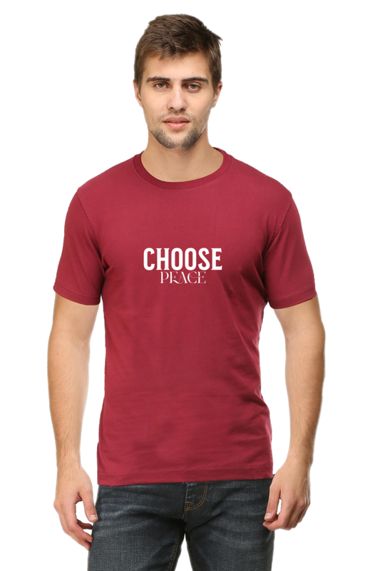 Men's Round Neck T-shirt Printed - Choose Peace