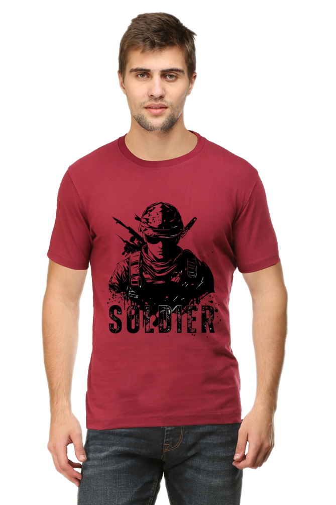 Men's Round Neck Classic T-Shirt - Soldier