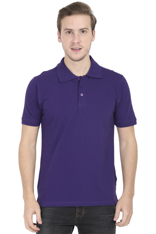 Solid Men's Polo Neck T-Shirt - Purple