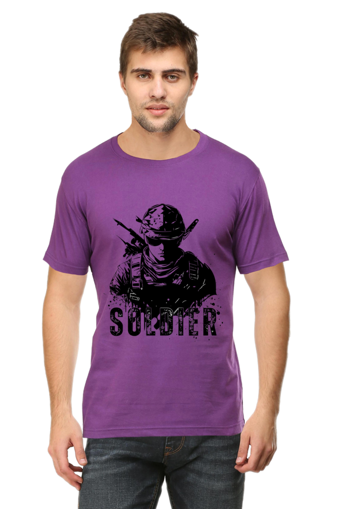 Men's Round Neck Classic T-Shirt - Soldier