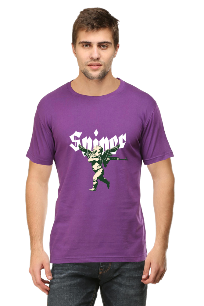 Men's Round Neck Classic T-Shirt - Sniper