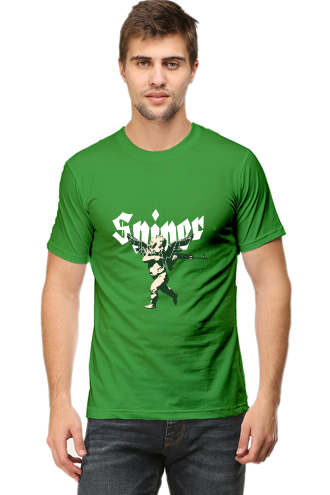 Men's Round Neck Classic T-Shirt - Sniper