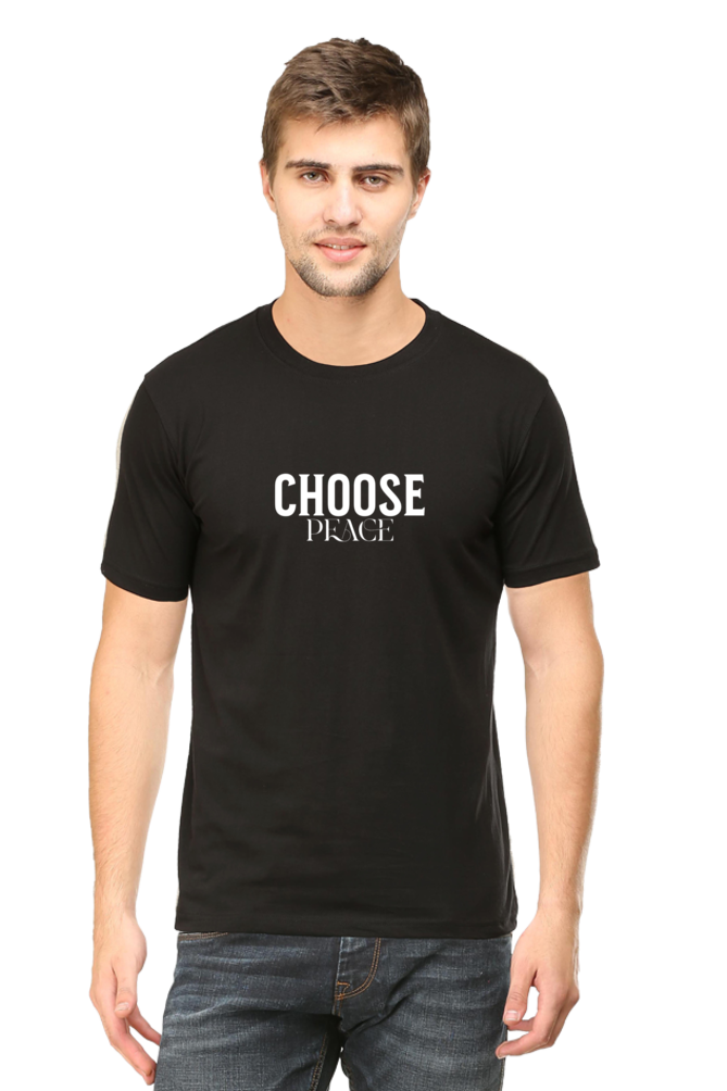 Men's Round Neck T-shirt Printed - Choose Peace