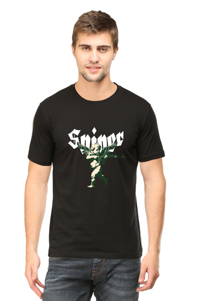 Men's Round Neck Classic T-Shirt - Sniper