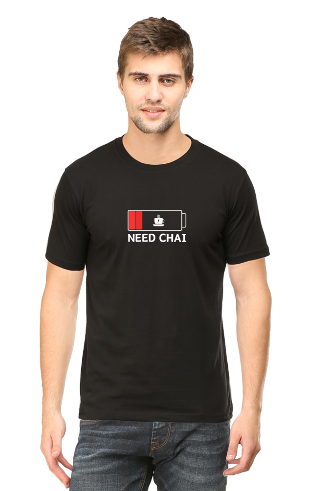 Men's Round Neck Classic T-Shirt - Need Chai