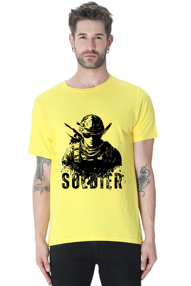 Men's Round Neck Classic T-Shirt - Soldier