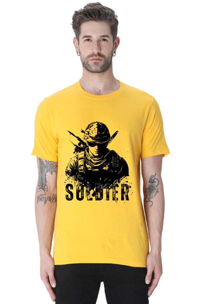 Men's Round Neck Classic T-Shirt - Soldier