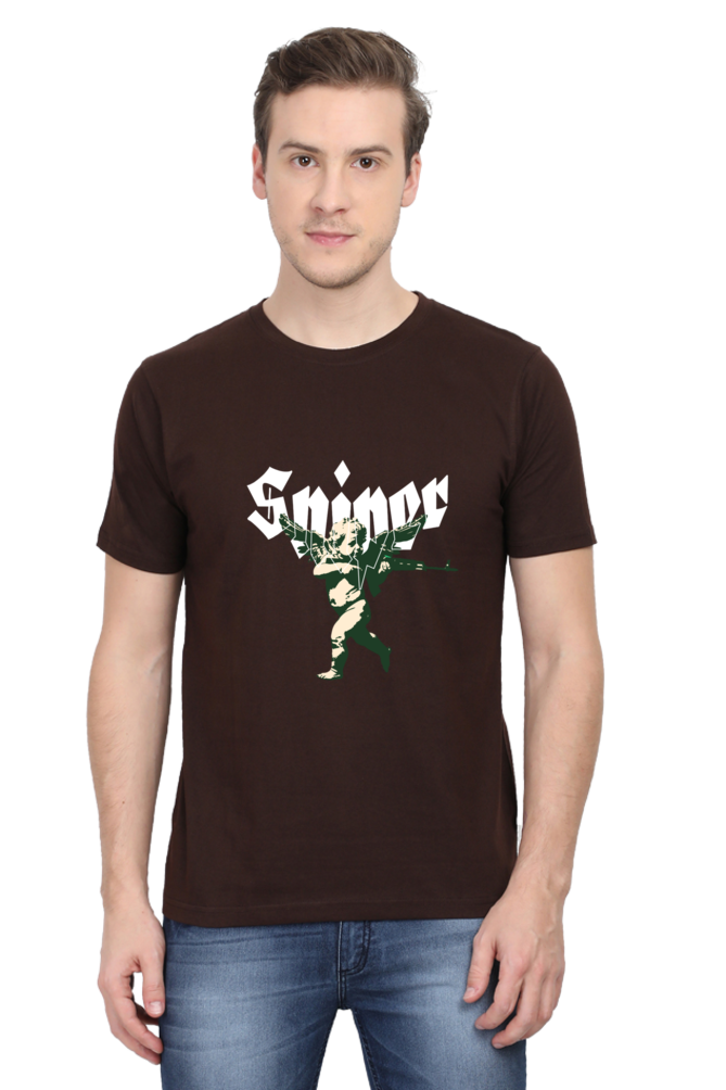 Men's Round Neck Classic T-Shirt - Sniper