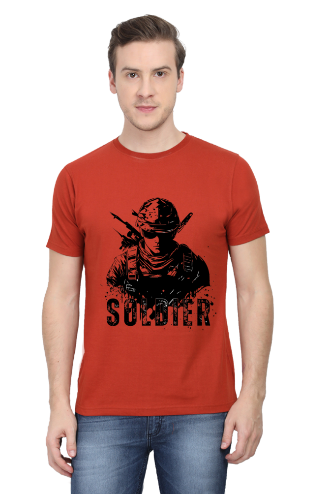 Men's Round Neck Classic T-Shirt - Soldier