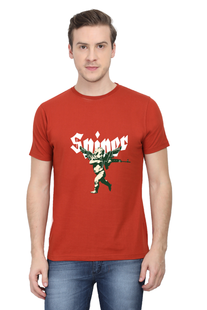 Men's Round Neck Classic T-Shirt - Sniper