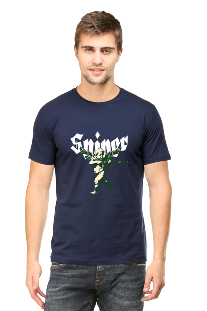 Men's Round Neck Classic T-Shirt - Sniper