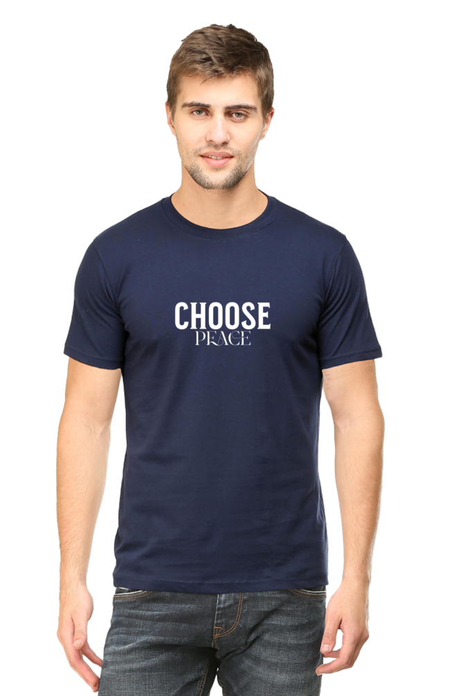 Men's Round Neck T-shirt Printed - Choose Peace