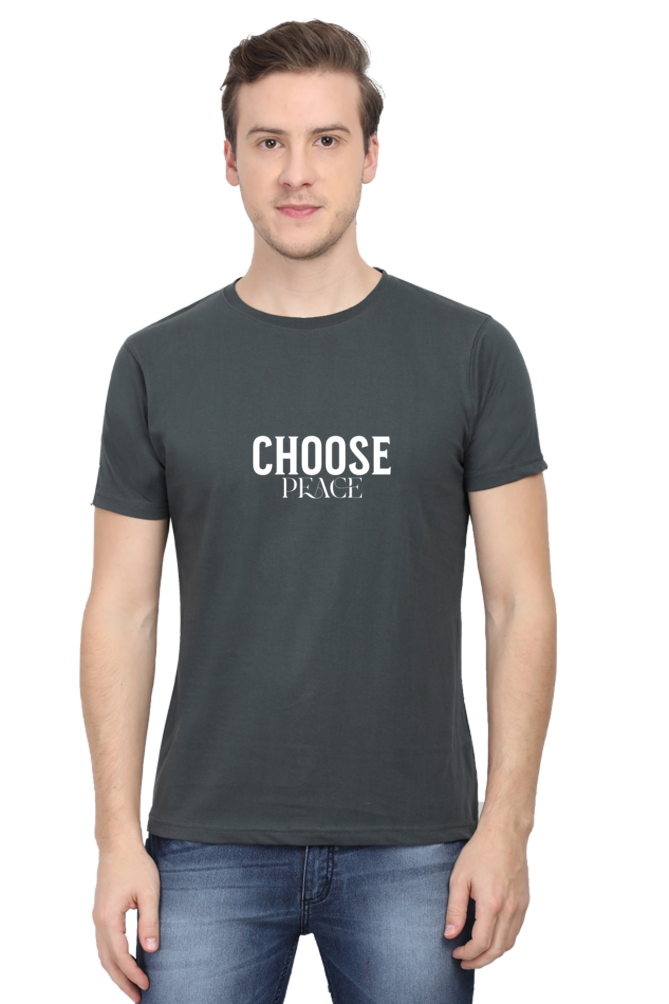 Men's Round Neck T-shirt Printed - Choose Peace