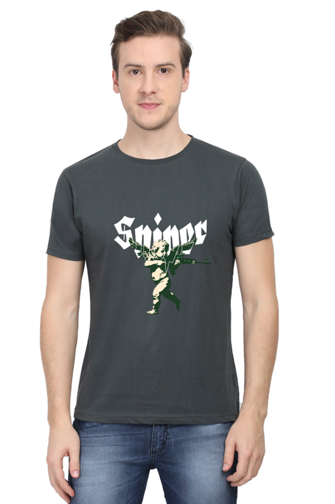 Men's Round Neck Classic T-Shirt - Sniper