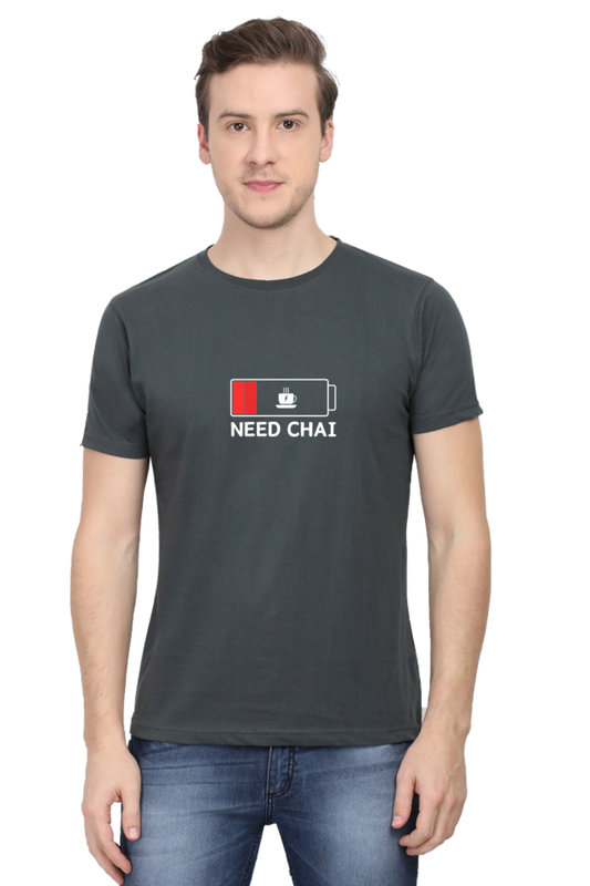 Men's Round Neck Classic T-Shirt - Need Chai