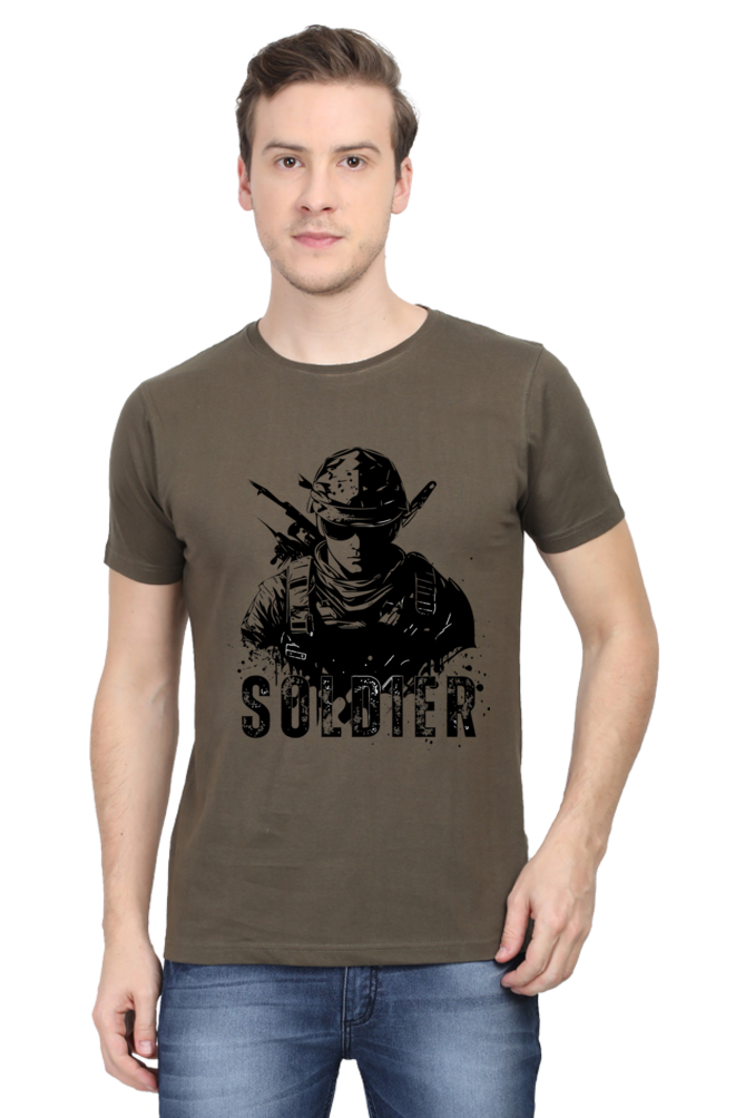 Men's Round Neck Classic T-Shirt - Soldier