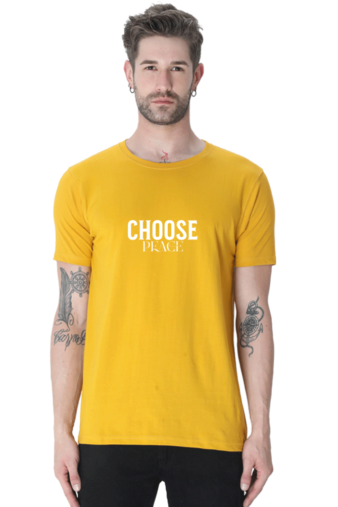 Men's Round Neck T-shirt Printed - Choose Peace