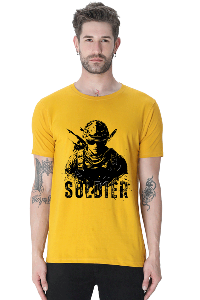 Men's Round Neck Classic T-Shirt - Soldier