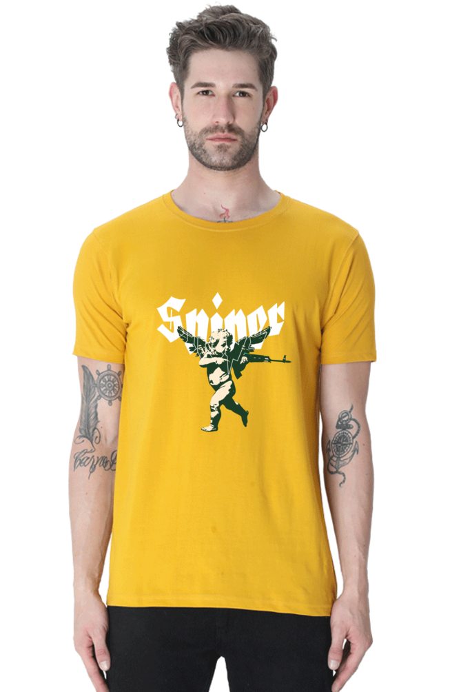 Men's Round Neck Classic T-Shirt - Sniper