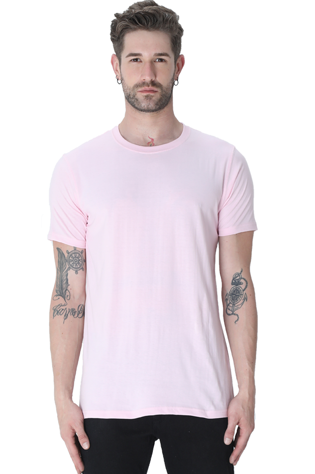 Men's Classic Plain T-Shirt - Baby Pink