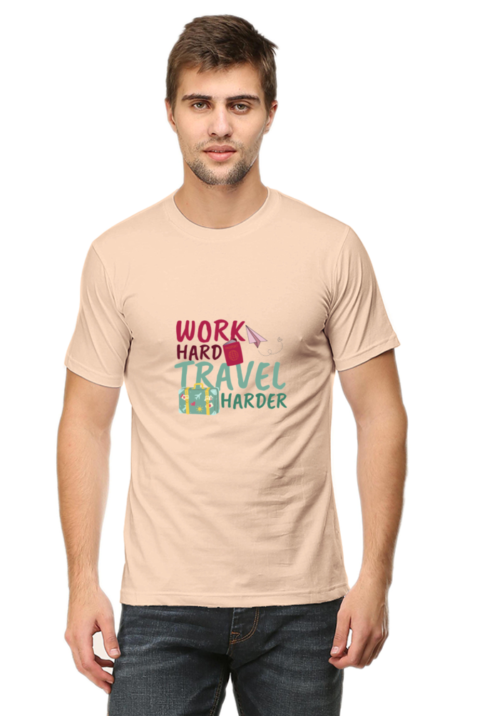 Men's Round Neck Classic T-Shirt - Work Hard Travel Harder