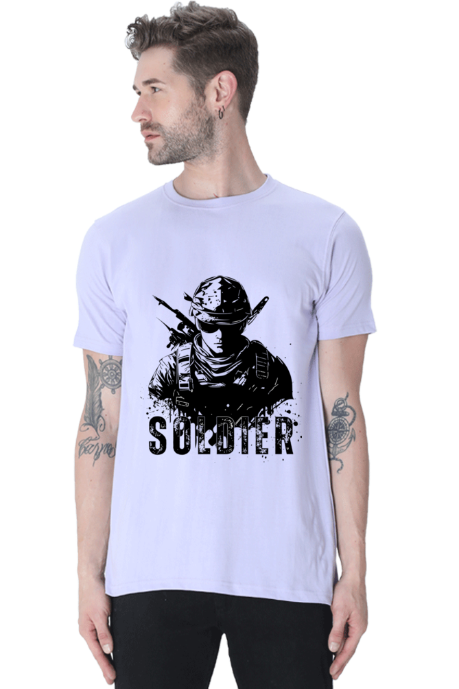 Men's Round Neck Classic T-Shirt - Soldier