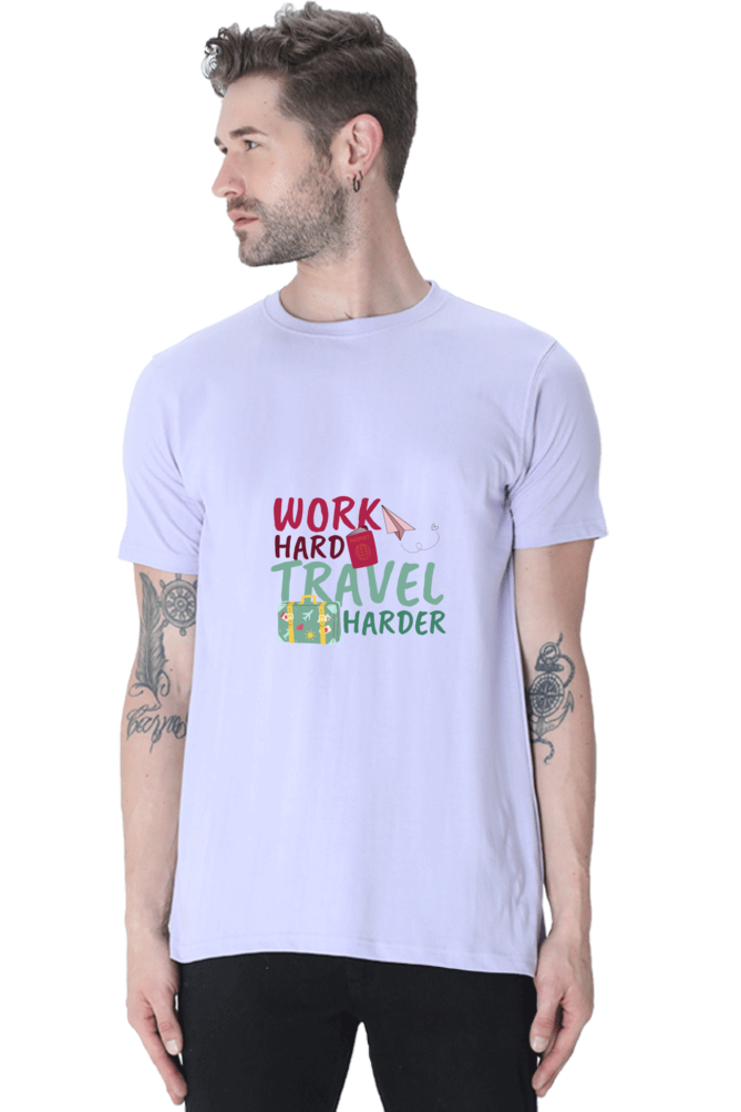 Men's Round Neck Classic T-Shirt - Work Hard Travel Harder