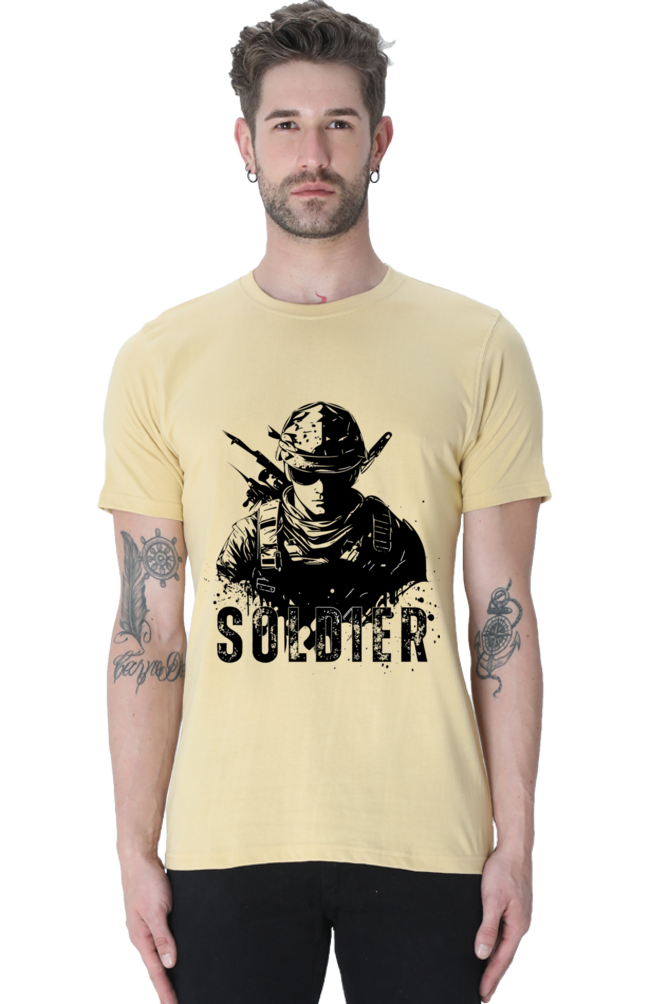 Men's Round Neck Classic T-Shirt - Soldier