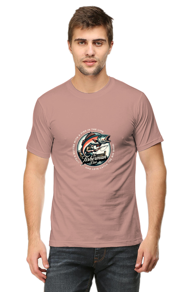 Men's Round Neck T-shirt Printed- FisherMan