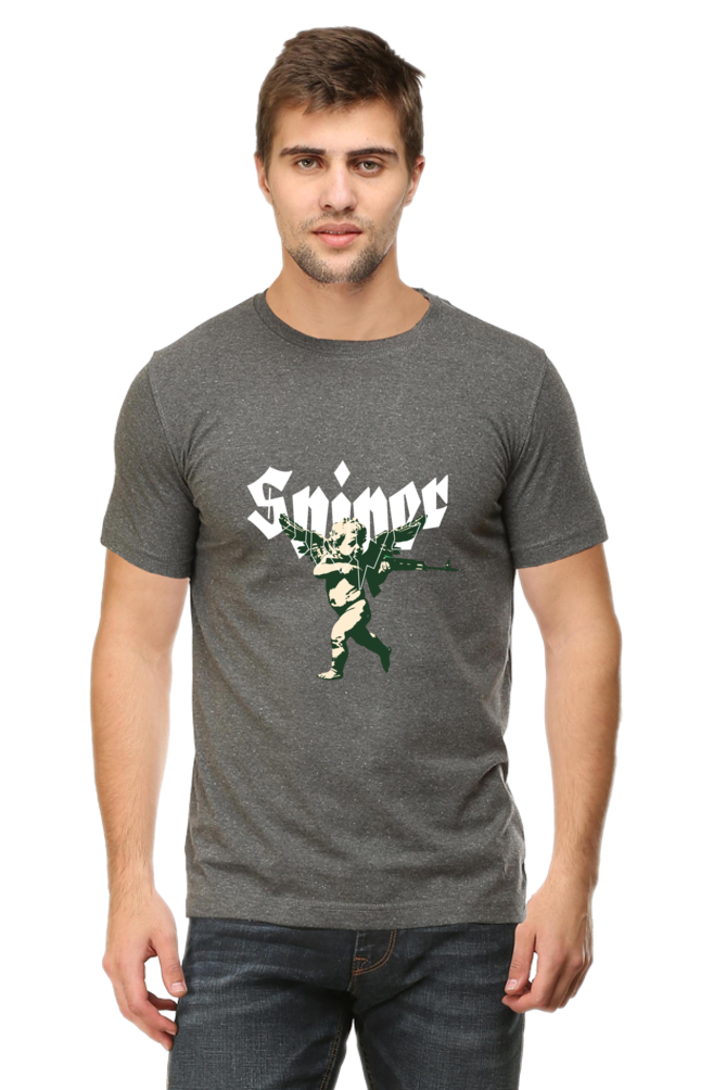 Men's Round Neck Classic T-Shirt - Sniper