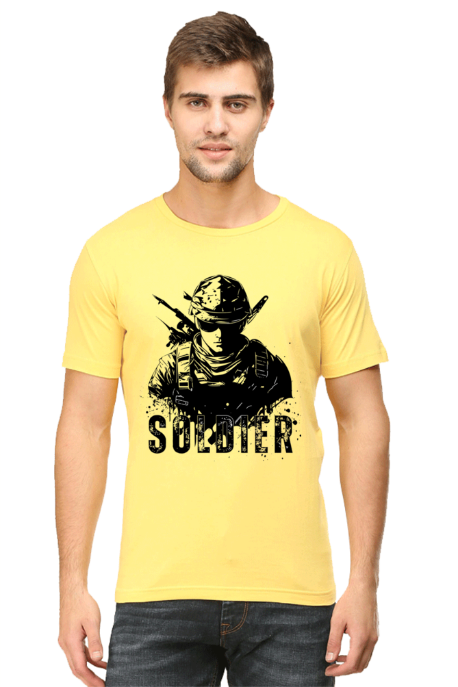 Men's Round Neck Classic T-Shirt - Soldier