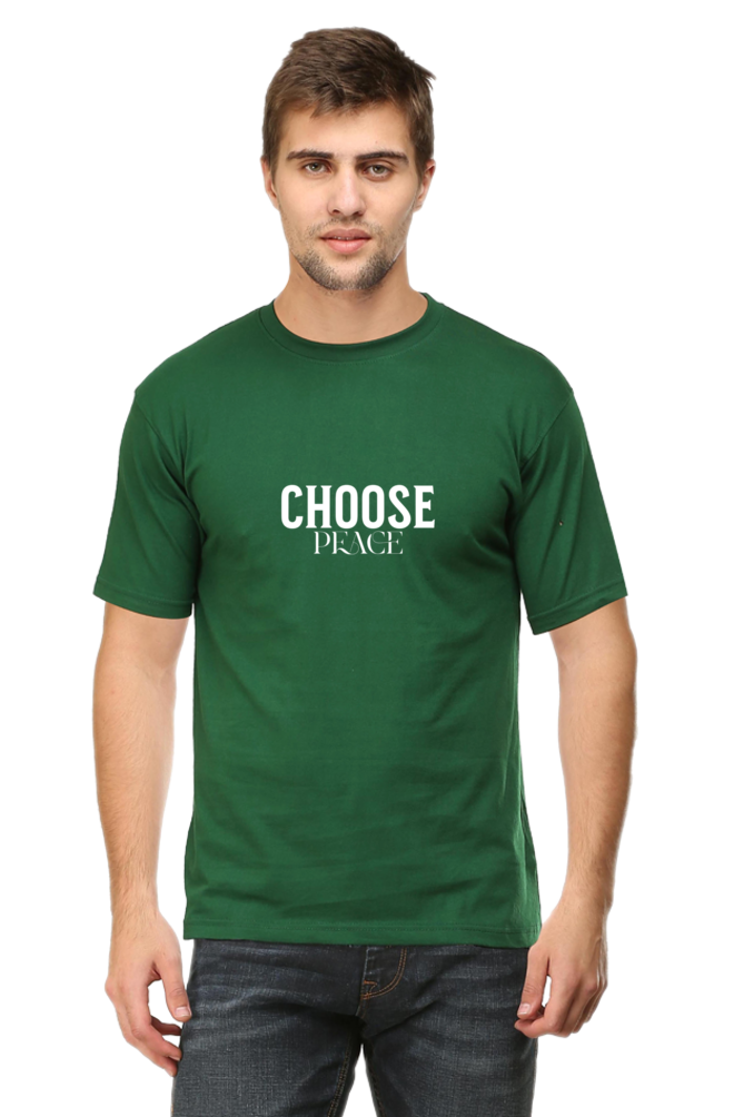 Men's Round Neck T-shirt Printed - Choose Peace