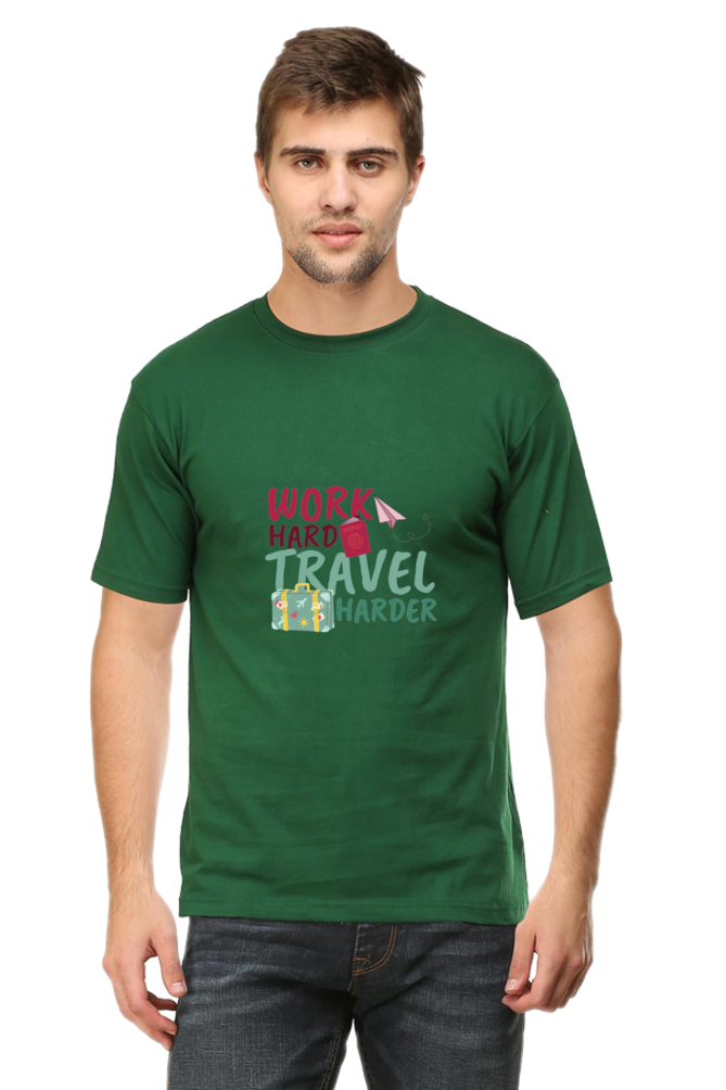 Men's Round Neck Classic T-Shirt - Work Hard Travel Harder